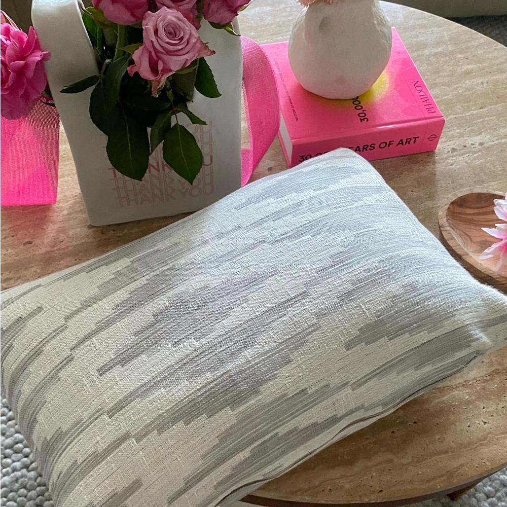 Elegant Gray and White Decorative Pillow